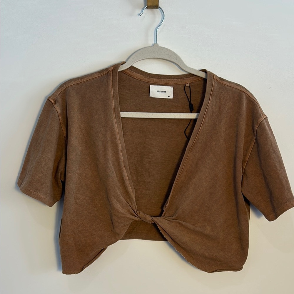 Joah Brown Brown Twist Tee NWOT